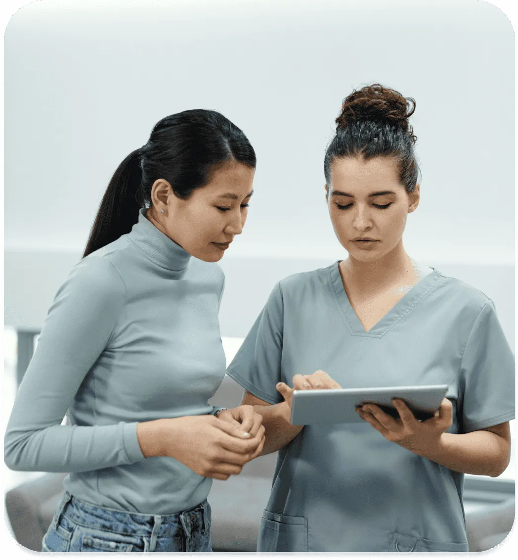 A nurse with a woman